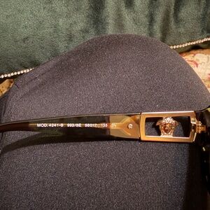 Versace Black Sunglasses with Gold Medusa Accent